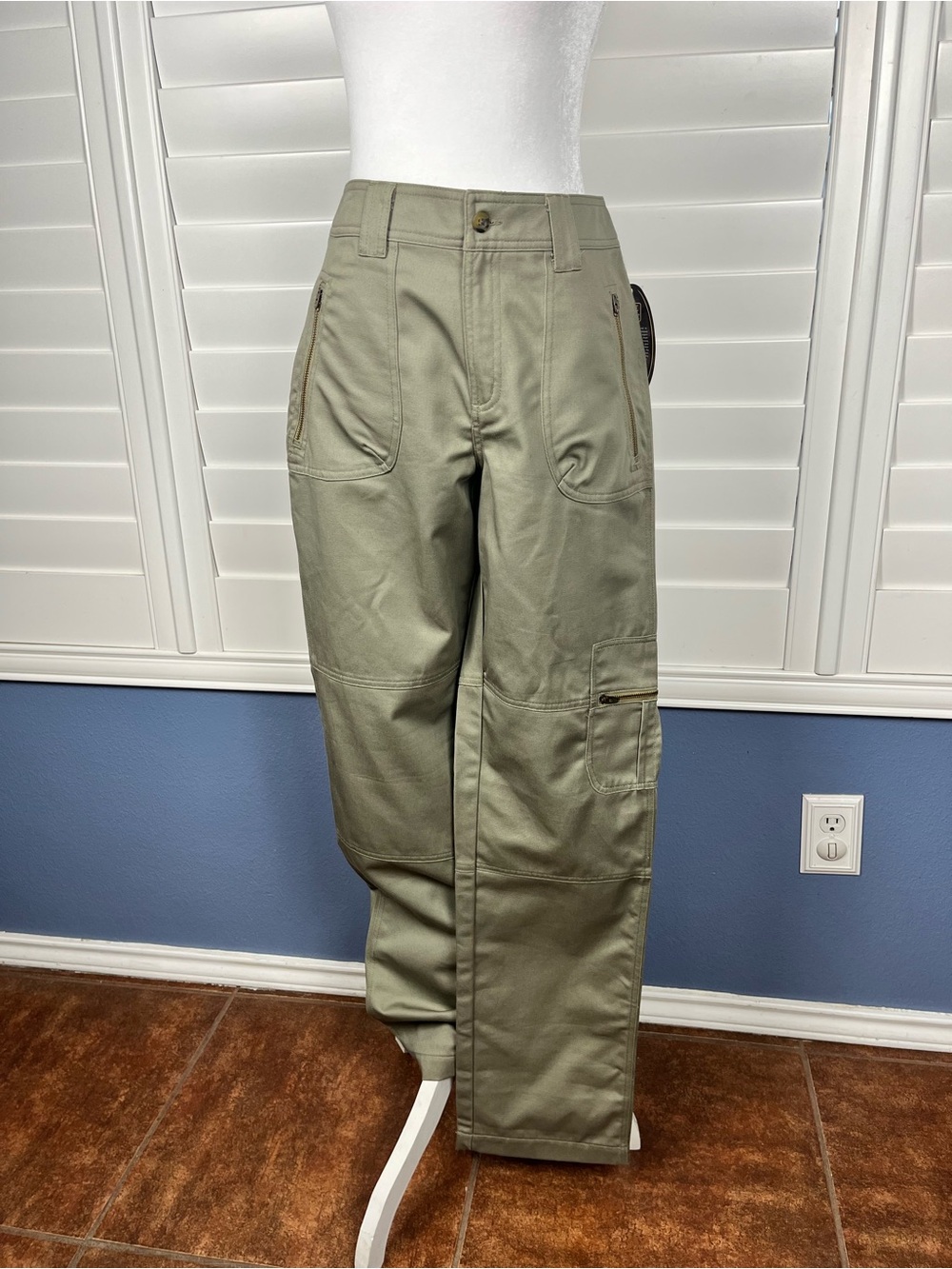 SHE Safari Women’s XS Olive Green Cargo Safari Utility Pants Zip Pockets